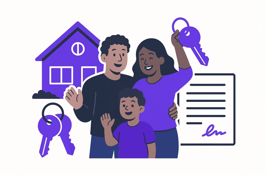 Homeowners celebrating foreclosure victory